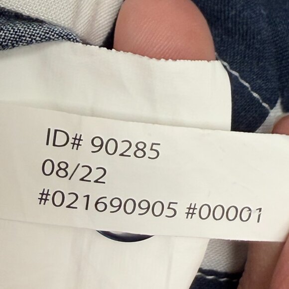 Men's EXPRESS Striped Rayon Short Sleeve Shirt Navy/White | Size Large‎ - Picture 8 of 9